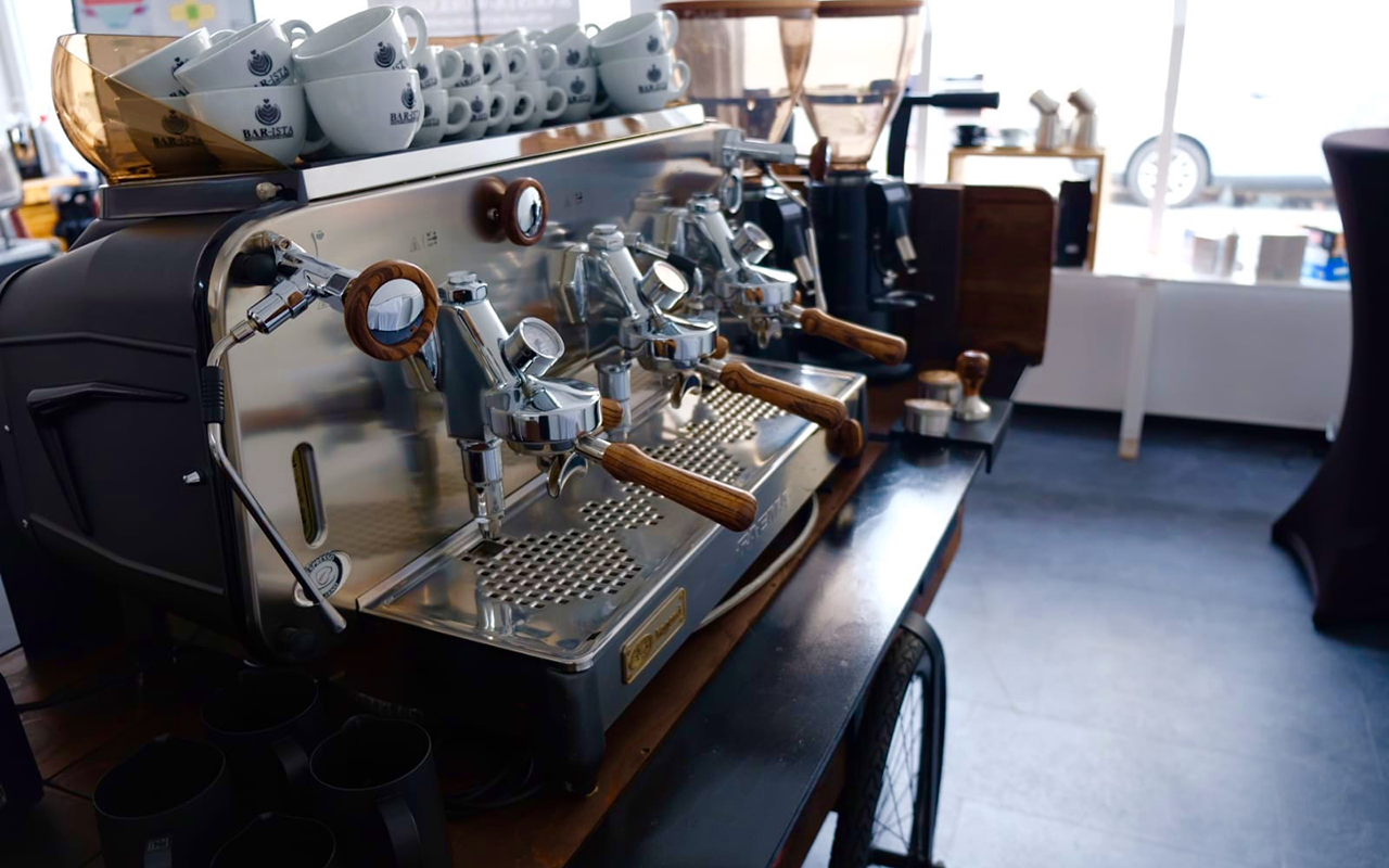 Detailbild der Maschine auf dem Coffee-Bike | Kaffee-Catering